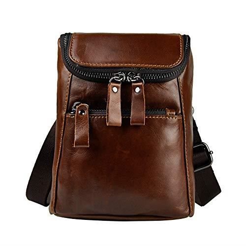 Valise Ou Bagage Vendu Seul WORGR Cuir véritable Mini Messenger Sac à bandoulière Pouch crochet sac de taille Paquet