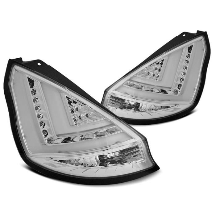 Paire de feux arriere Ford Fiesta MK7 08-12 hatchback chrome led LTI (O44)