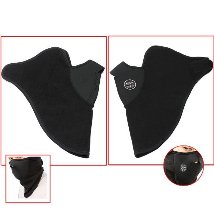 Cagoule Masque Cou Noir Néoprène Polaire Moto Vélo Ski Cache Nez Réchauffant