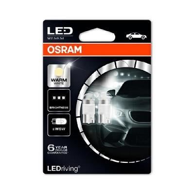 OSRAM Lot de 2 LED éclairage intérieur W2.1x9.5d - LED-W5W - Blanc chaud