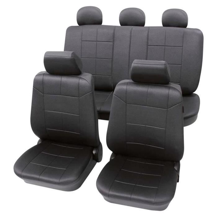 Petex 22574901, Housses de Siège Auto Darkar Grises et Anthrazite, Lavables a 30 Degrés, Compatibles Avec AirBags