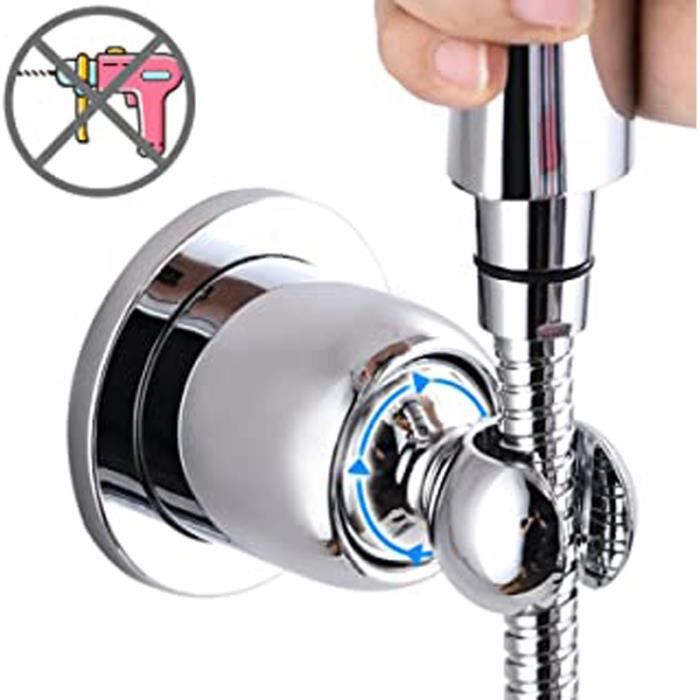 Support de douchette sans perçage pour pommeau de douche Super Power Colle de douche pour douchette de salle de bain, baignoire, ang