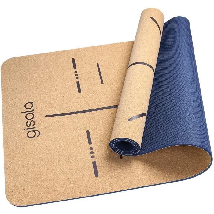 TAPIS DE SOL - TAPIS DE GYM - TAPIS DE YOGA GISALA Tapis de Yoga en Bois de Liège, Tapis de Sport Écologique Mat&ea113