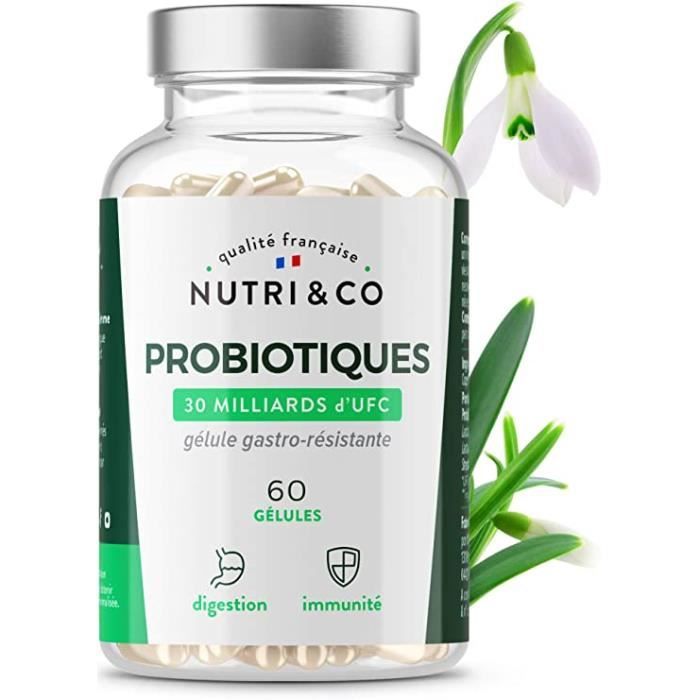 Probiotiques Flore Intestinale - 30 à 60 Milliards d'UFC par Dose (2 à 4-j) - Souches Bactériennes Humaines Garanties Vivantes - 60