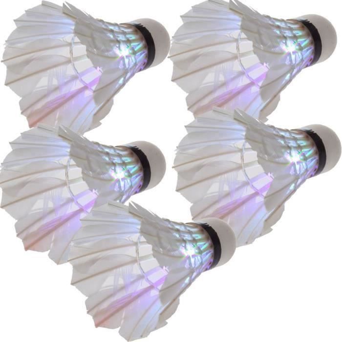 5 x Volant de badminton LED Lumiere coloree Pour la nuit QUIKF7787
