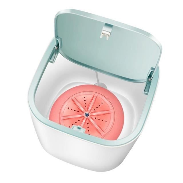 Mini machine à laver automatique USB charge ménage déshydratant mini tube 3-5Kg lavage sous-vêtements soins nettoyant à sec - rose