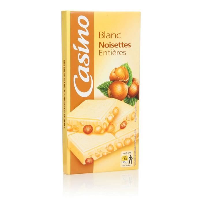 Chocolat blanc noisettes entières - 200 g