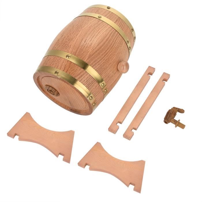 3L Baril de Vin Chêne Bois Tonneau de Vin Avec Distributeur Pour Vin Rouge Rhum Bière 22,5 x 23,5 x 30,5 cm -XNA