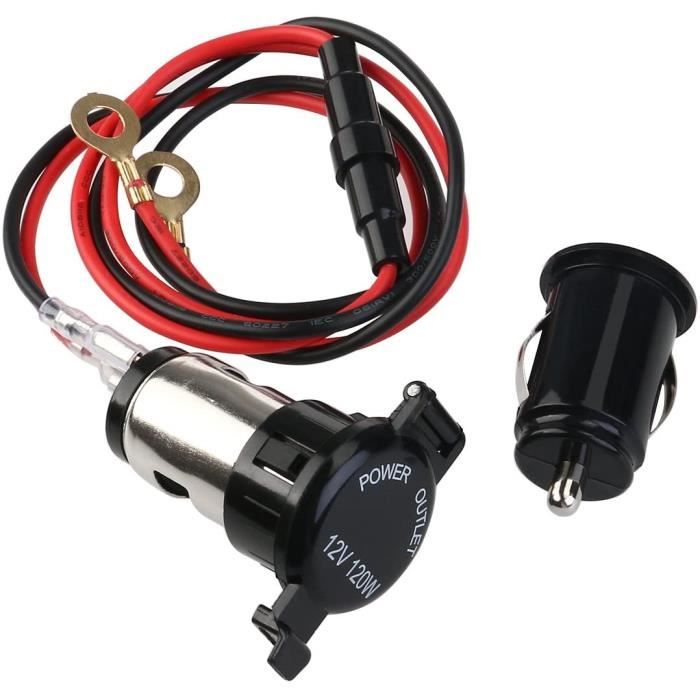 Prise d'alimentation allume-cigare femelle avec adaptateur chargeur USB pour voiture/moto Convient pour iPhone /iPod/MP3/GPS