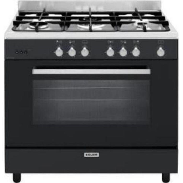 Glem - cuisinière gaz 130l 5 feux black pearl - ge960cmbk