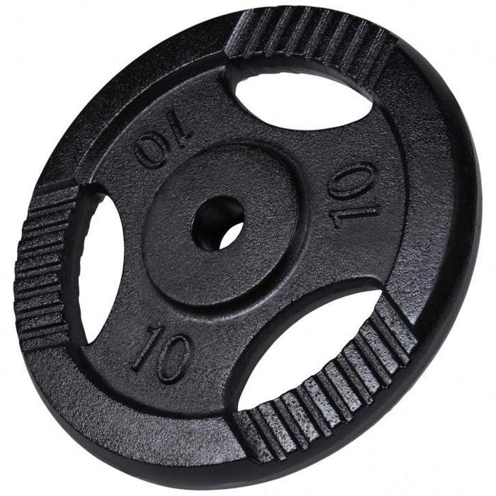 Disque en fonte avec poignées de 10 kg - Noir