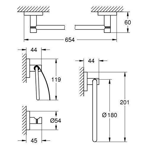 GROHE essentials Set d`Accessoires Argent - 40776001