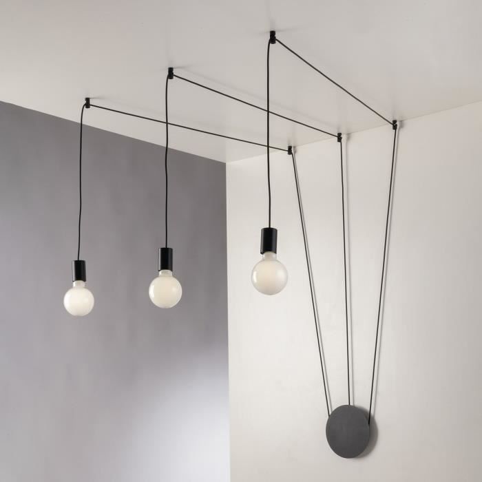 Applique murale HABITAT (3x40W) en métal noir