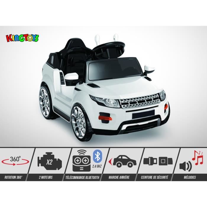 Voiture électrique enfant KINGTOYS - Lander 50W - Blanc