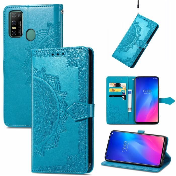 Pour Doogee N30 - Bleu de Mandala Housse étui Doogee N30 Portefeuille PU Cuir