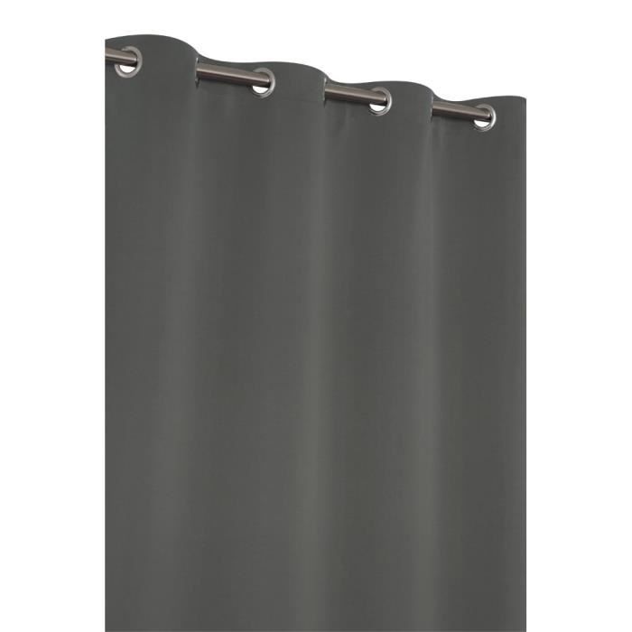 Rideau Occultant Uni Matiere Soyeuse Gris Anthracite