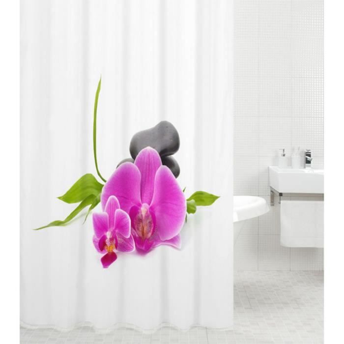 Rideau de douche Bien-être 180 x 200 cm - de haute qualité - 12 anneaux inclus - imperméable - effet anti-moisissures