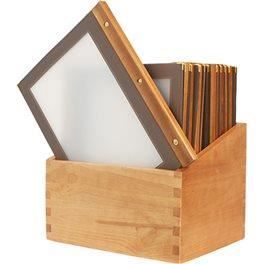 20 protège menu A4 cadre en bois avec boîte en bois - Securit