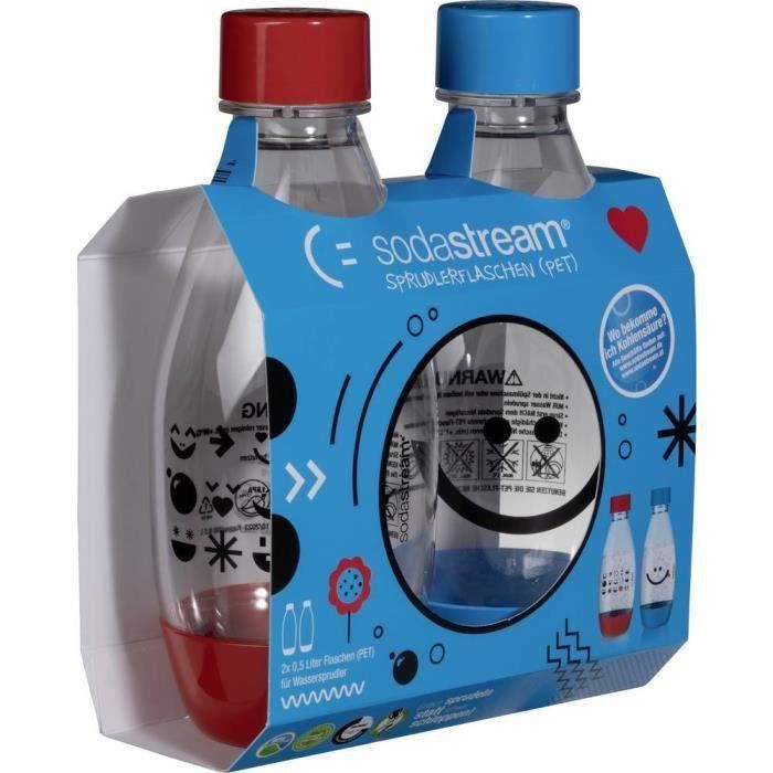 Bouteille en Polyéthylène Téréphtalate (PET) Sodastream PET-Flasche 0,5 L Duopack Kids Edition 811263 vert, orange 2 pc(