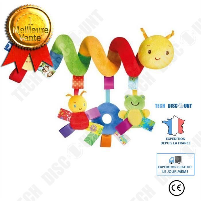TD® Doudou en Spirale pour Landau Berceau Bébé/ Hochets en spirale pour berceau/Jouet Premier Age