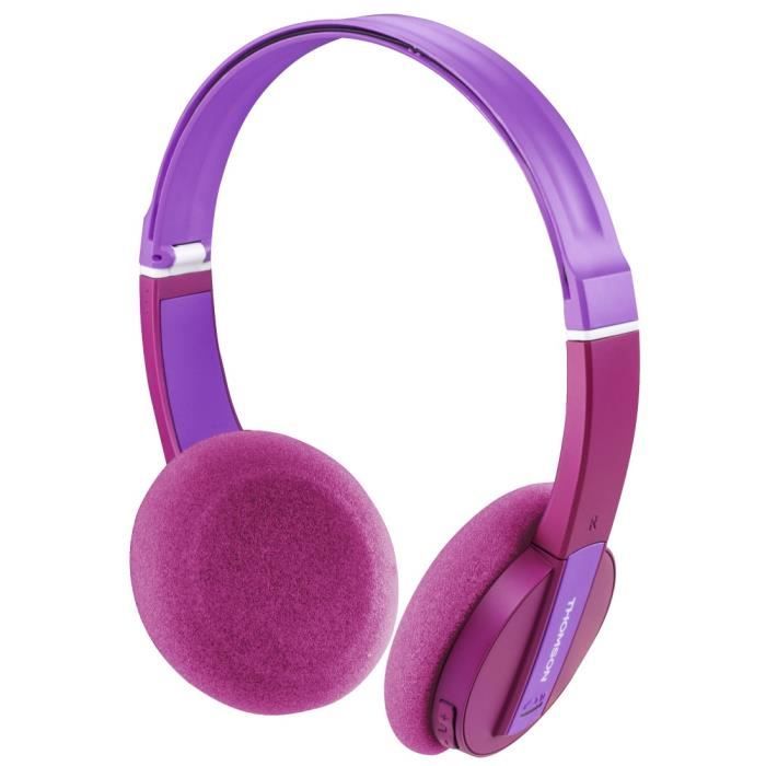 Thomson Casque micro Bluetooth WHP-6017 P pour enfants, rose