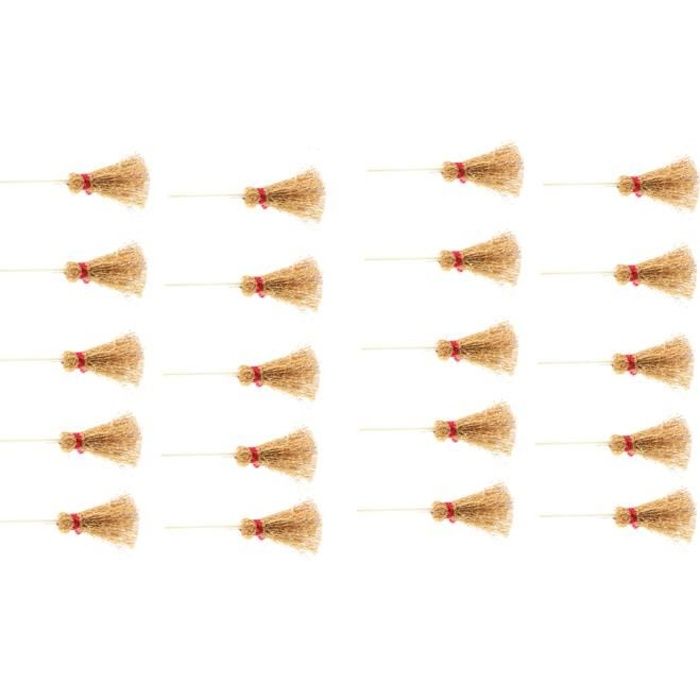 20 pcs Mini Balai Décorations avec Corde Rouge Portable Creative JEU D'ASSEMBLAGE - JEU DE CONSTRUCTION - JEU DE MANIPULATION