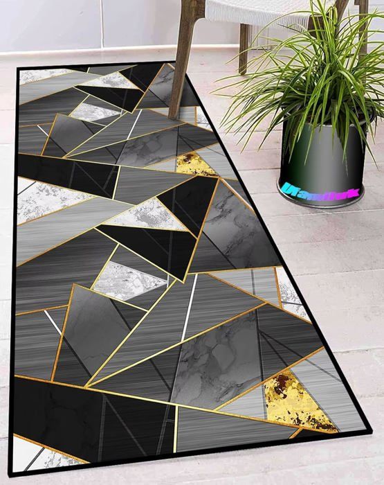Lansny Tapis De Couloir Moderne Abstrait Pour Chambre à Coucher