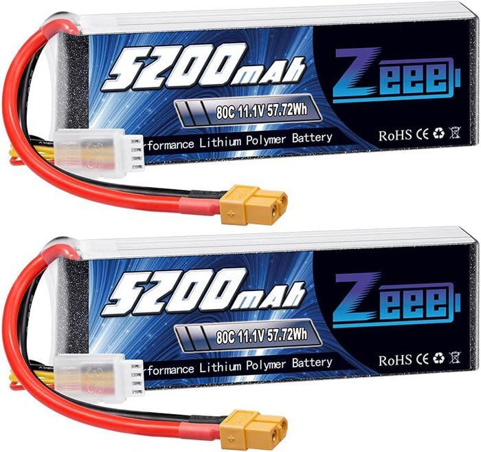 Zeee 2S Lipo pil 5200mAh 7.4V 80C sert çanta pil Deans fiş RC Evader BX araba RC