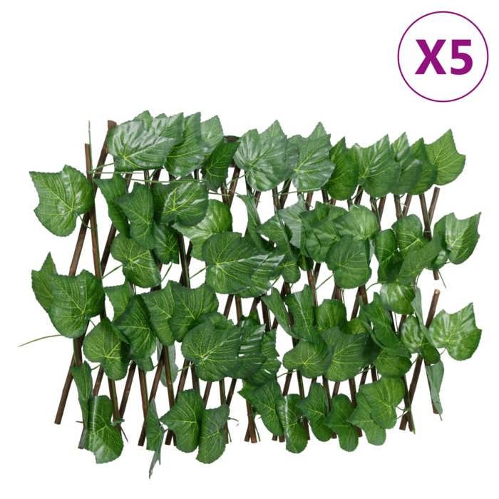 vidaXL Treillis feuille de vigne artificiel 5pcs