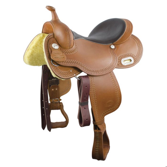 Selle de western baril pour cheval Pool's Racer - 17" / Full-quarter Tree