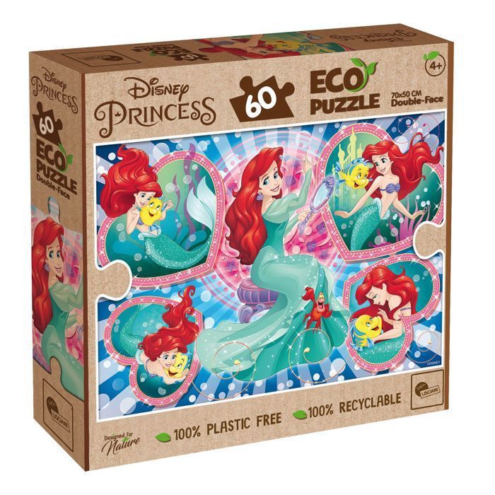 Puzzle - LISCIANIGIOCHI - ECO-PUZZLE 60 PCS DOUBLE FACE - Écologique - Activité coloriage - 4 ans et plus