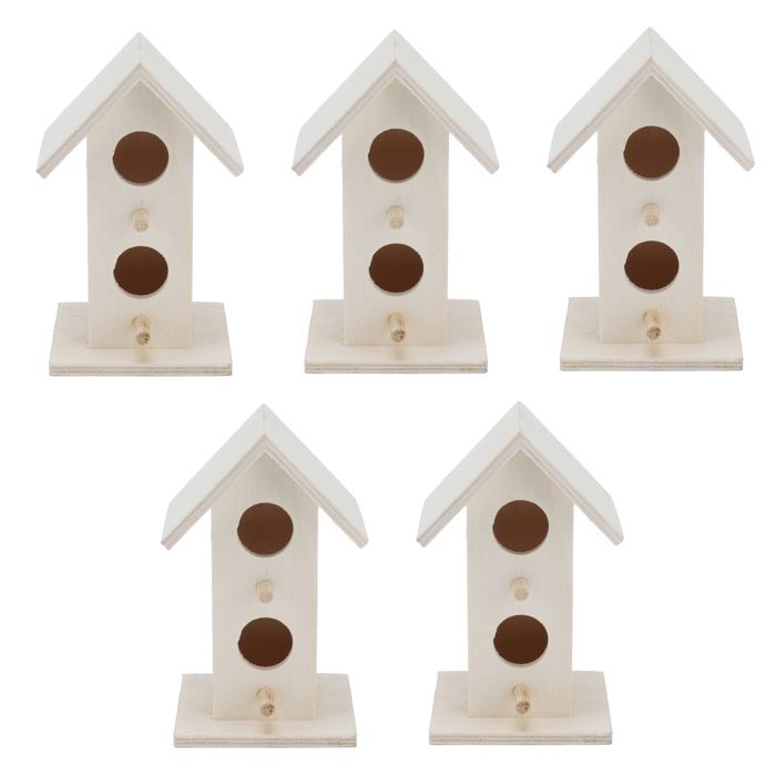 Meilleurs prix pour Lot de 5 nichoirs en bois résistants aux intempéries pour oiseaux de jardin mésanges pinsons merles bleus