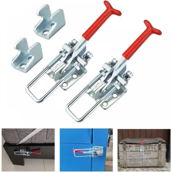 4 Pcs Loquet à Bascule en Métal 4001 Capacité de Rétention 100 kg / 330 lbs, Sauterelles de Menuisier Réglable pour Fixation et Serrage
