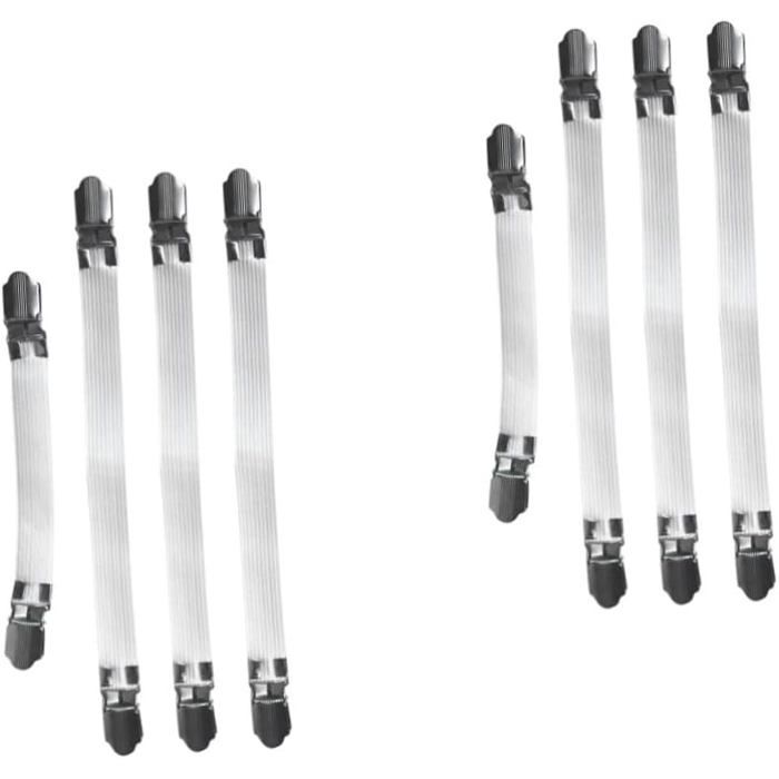 8pièces Clips Élastiques pour Housse De Table à Repasser Support Réglable pour 22 00X1 50X1 00CMx2pcs BLANCX2PCS DRAP HOUSSE