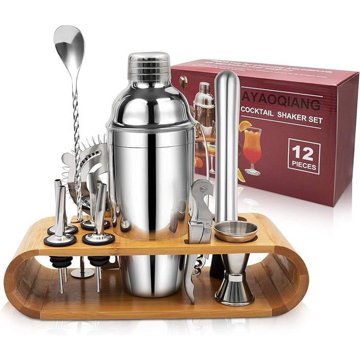 Shaker Kit Cocktail Shaker Kit, INOX Ensembles Bar Cocktail Set, 12Pièces ...