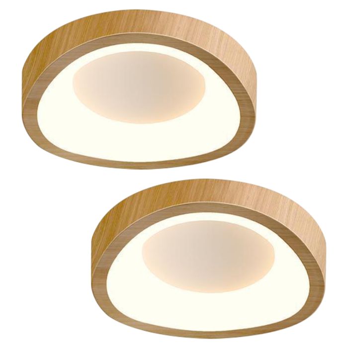 WOTTES Plafonnier LED Style Moderne - 10W Blanc chaude IP54 Imperméable Lampe de Plafond Pour Séjour Couloir - 2pcs Naturel Ø20CM