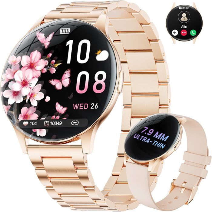 Montre Connectée Femme Avec Appel Bluetooth 1.43 Amoled Display Smartwatch Femme Avec Fréquence Cardiaque/Sommeil/Fonction F[S536]