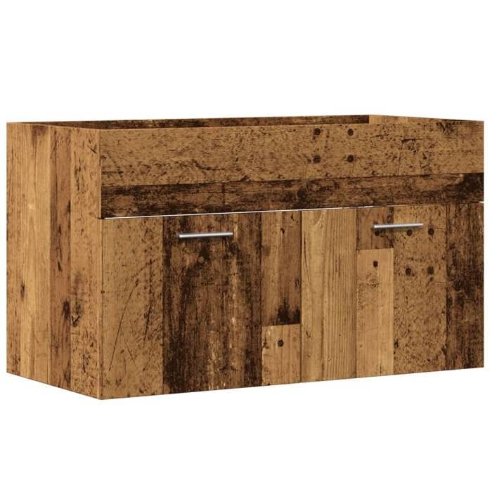 XINWO Meuble sous lavabo Contemporain Armoire lavabo de salle de bain - vieux bois bois dingénierie @@411
