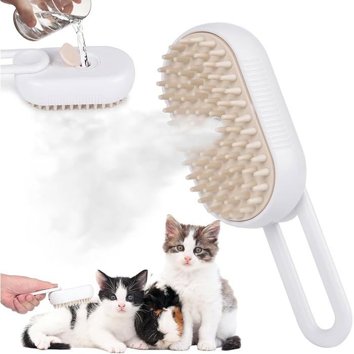 Comparer les prix de Brosse Vapeur Chat Rechargeable Brosse Vapeur Chat pour Poils Longs et Courts Chats Chiens Lapins Autonettoyant Brosse Cha BROSSE