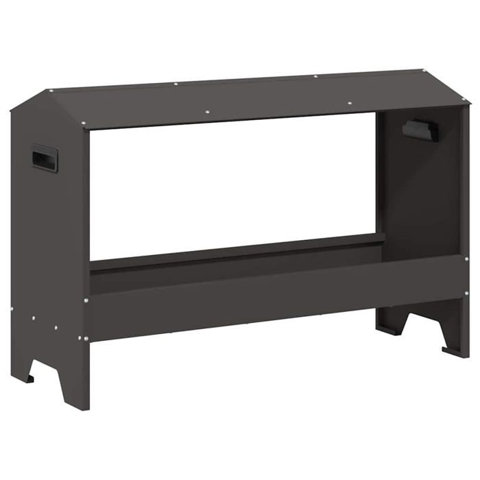 Gouttière dalimentation pour poules - vidaXL - 81x32x535 cm - Noir - Acier laminé à froid - Capacité 15 kg