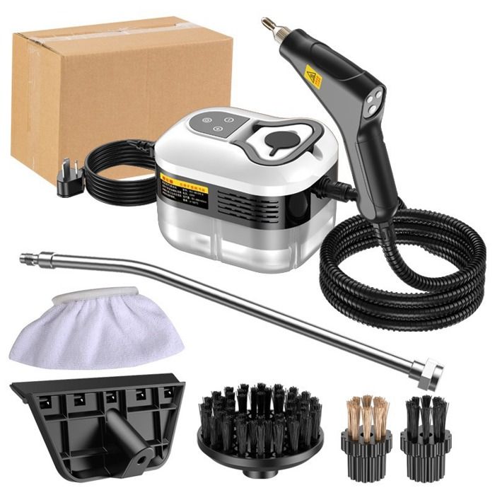 Nettoyeur vapeur multifonction 1200ml pression 45 bars 15 sec de chauffe 6 niveaux idéal pour cuisine voiture et maison.