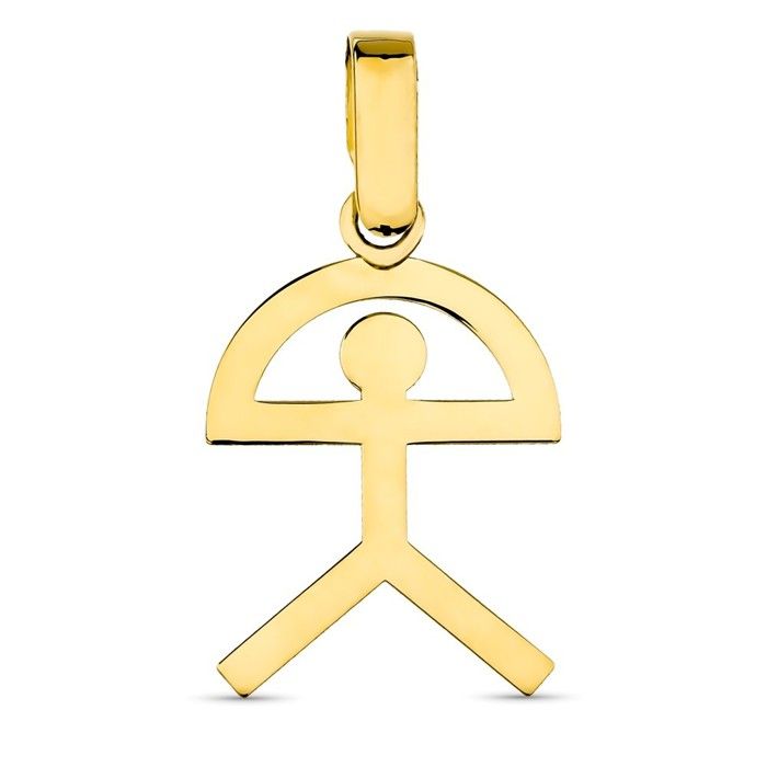 Pendentif Indalo en or 18 carats amulette ajourée de 18 mm
