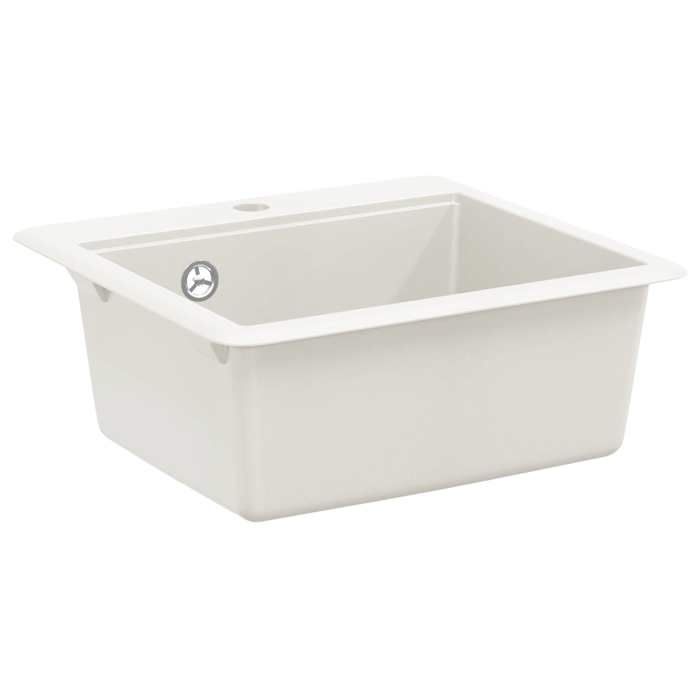 BURKE@ Blanc Évier Blanc 470x440 mm Granite 9.07 kg Haute qualité A13456 BURKE@ Blanc Évier Blanc 470x440 mm Granite 9.07 kg Haute qualité A13456