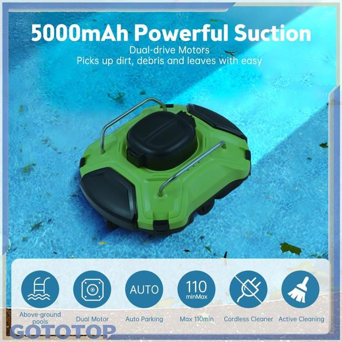 GOTOTOP robot de piscine Robot Nettoyeur De Piscine Sans Fil