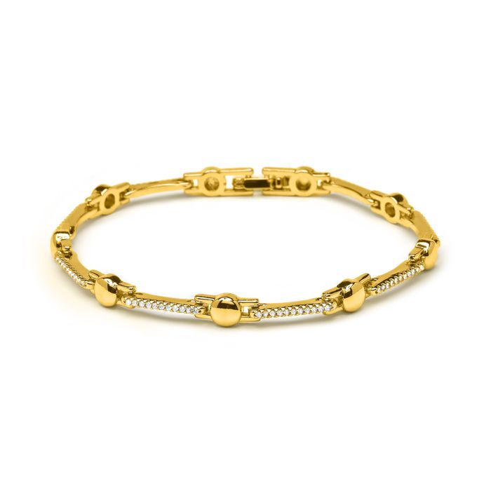 Bracelet - LUXENTER - Rarix - Or jaune 18K - Zircone cubique brillante - 18 cm Bracelet - LUXENTER - Rarix - Or jaune 18K - Zircone cubique brillante - 18 cm