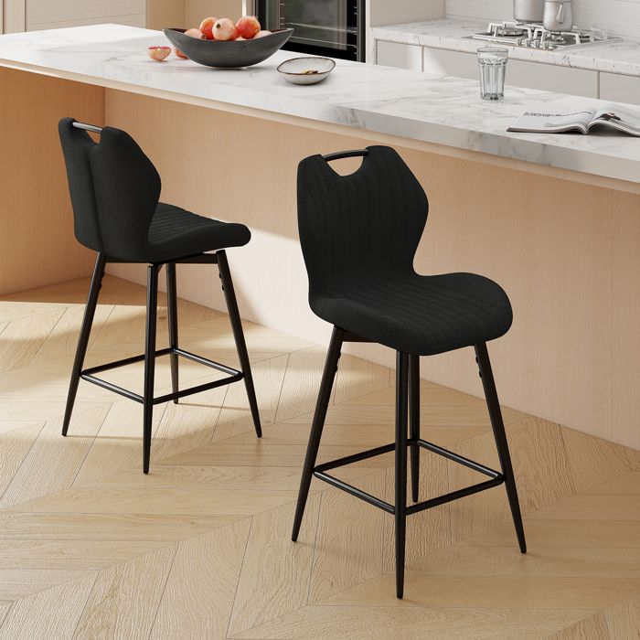 Tabourets de bar - WAFTING - WAFTING - Lot de 2 - Hauteur dassise 65 cm - Pivotant 360°