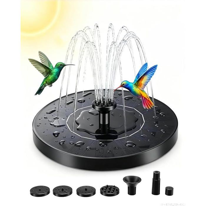 Fontaine Soire Extérieure de Jardin FlottanteFontaine Soire pour Bassin avec 7 Jets EauÉcirage RGBFontaine à Eau