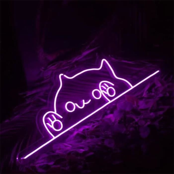 Enseigne Lumineuse Chat Ramen – Décoration Murale Néon LED USB – Style Kawaii Pour Cuisine, Chambre, Bar