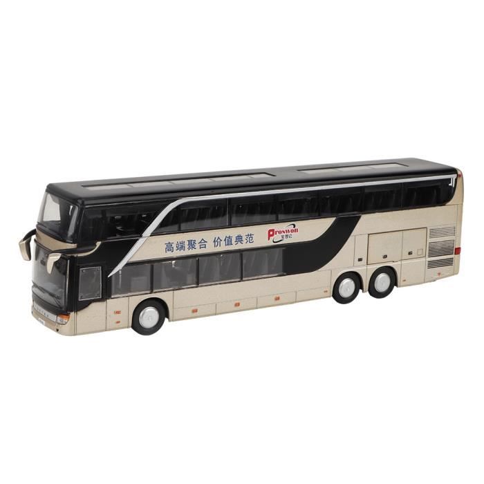 Bus à étage En Alliage – Modèle électrique Avec Lumière Et Musique – Roue Pull-back – Cadeau Enfant 3+