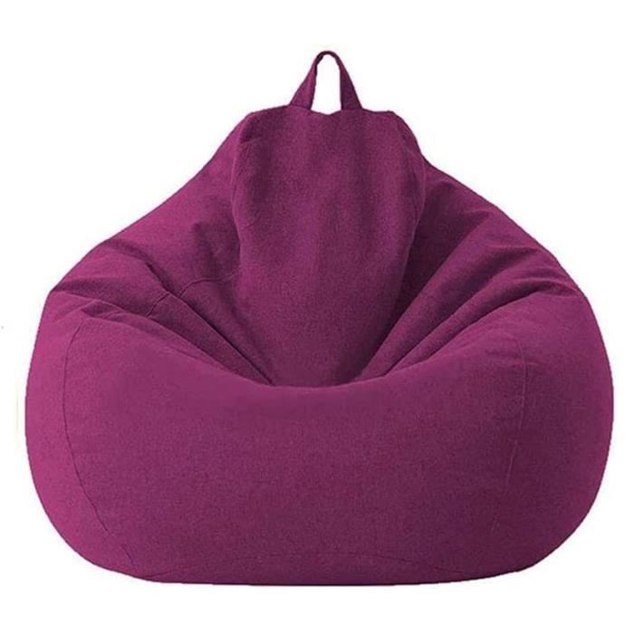 housse de pouf poire (sans remplissage) pouf poire en coton et lin grand canapé, pour adulte enfants - 80 x 90 cm - violet